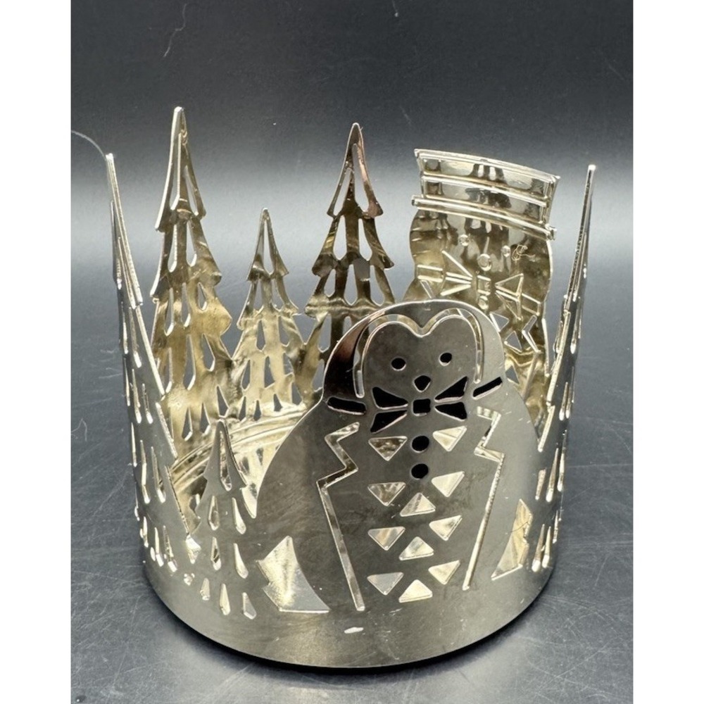 YANKEE CANDLE JACKSON FROST & PARTY PENGUIN METAL Christmas CANDLE JAR HOLDER - Picture 3 of 7
